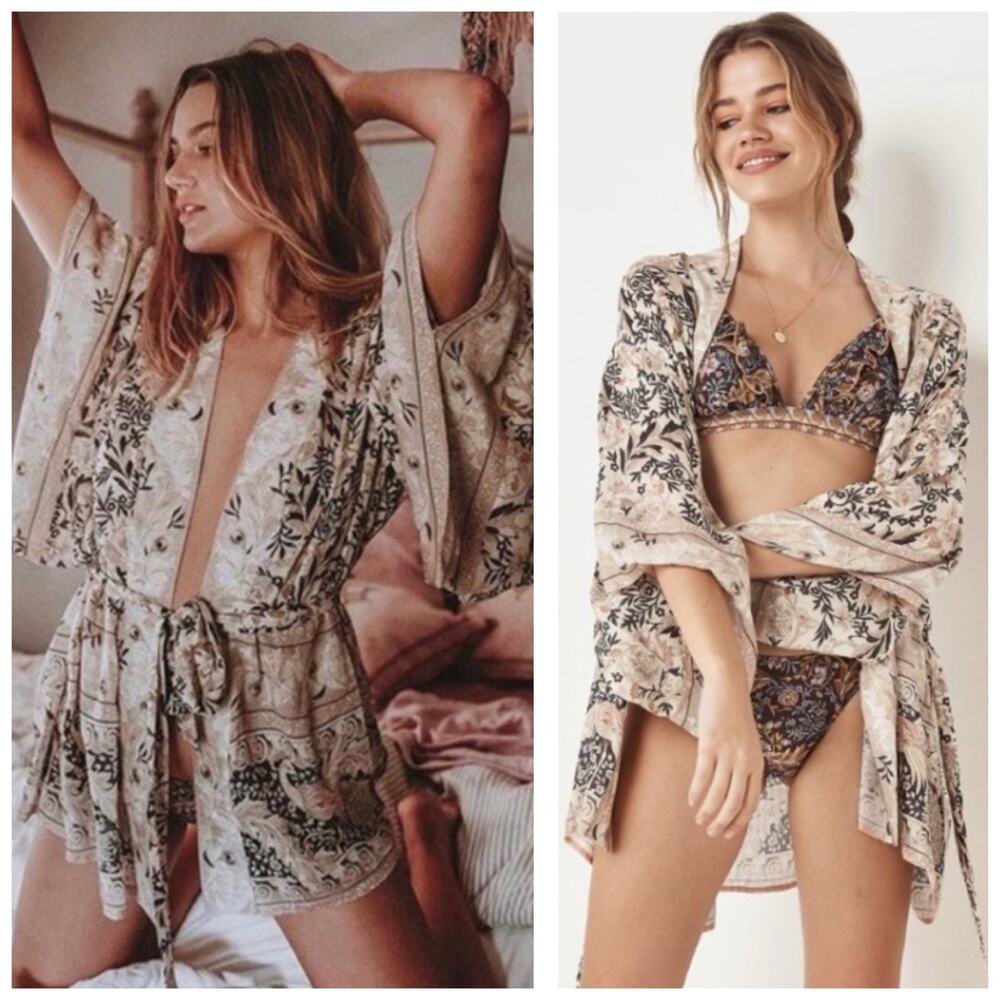 Spell and the Gypsy Collective Oasis Kimono Robe In Pearl Size M/L Bohemian
